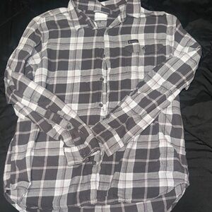 Columbia Black and White Plaid Casual Shirt
